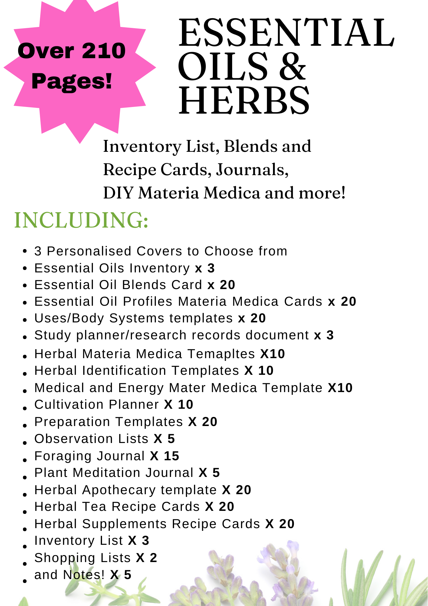 210 Pages! Essential Oils and Herb Practitioners 'Must Have Resources' Materia Medica and 20 Resources Bundle