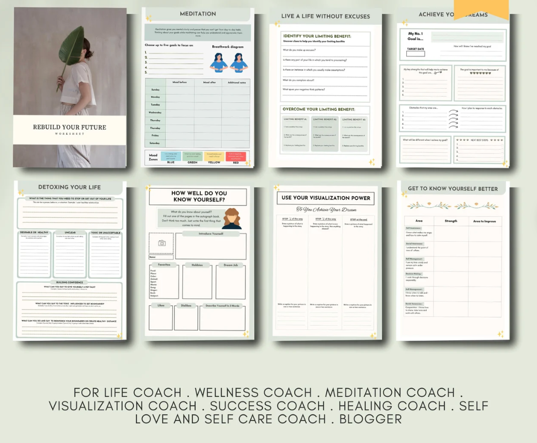 Life Coaching Worksheet, Healing Guide, Coaching Toolkit, Therapist Tool,  Coaching Program