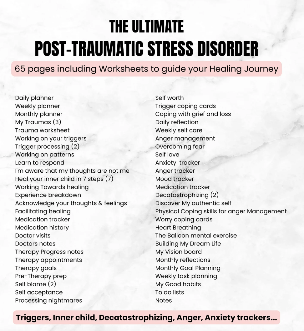 Trauma Healing Workbook, PTSD workbook template, Trauma planner, Healing journey, Inner child healing, Coping strategies